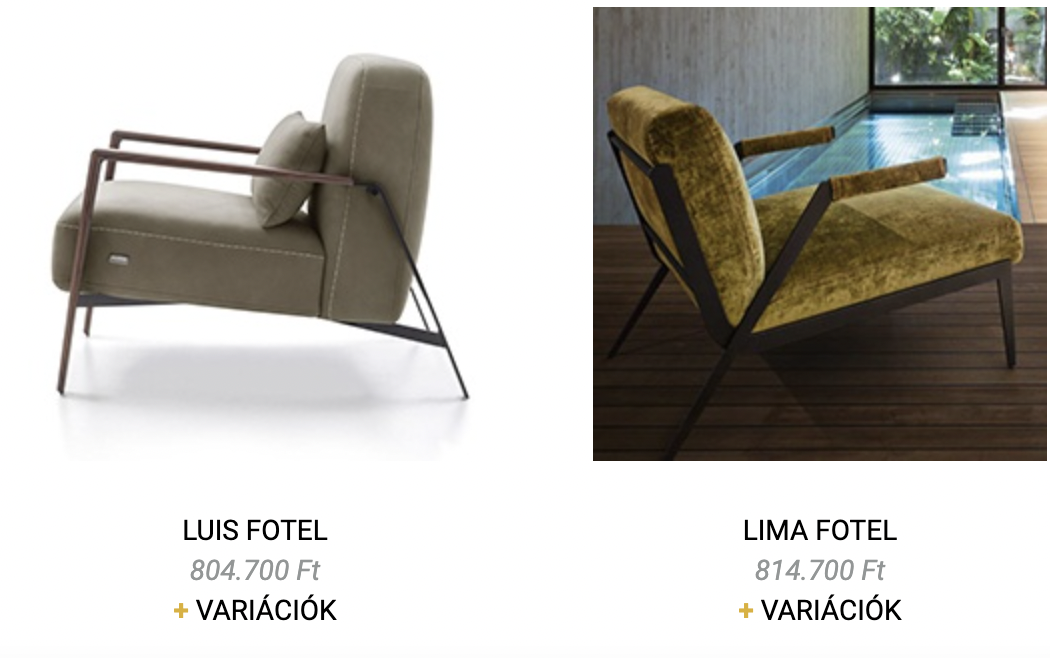 olasz design fotel